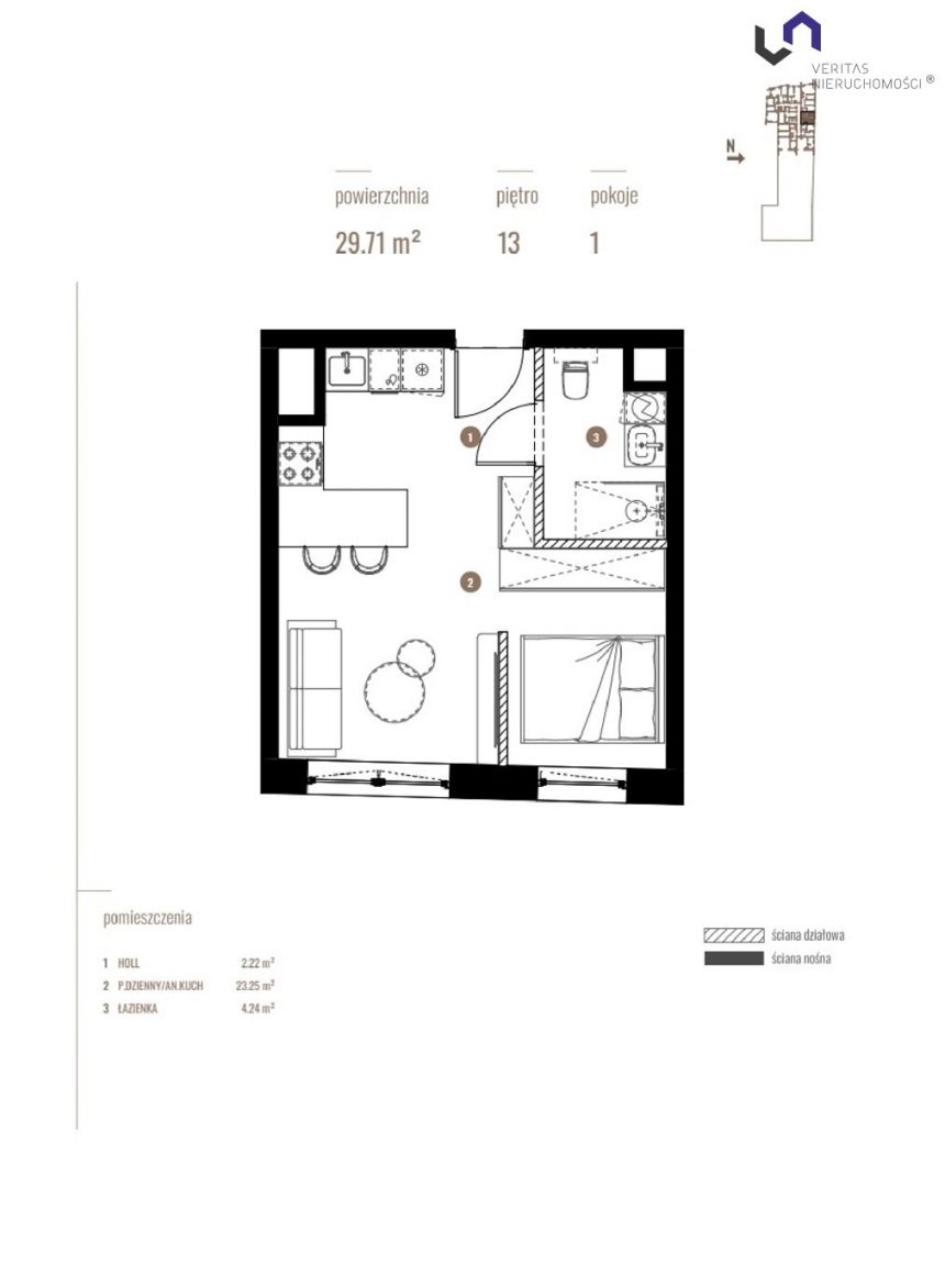 Katowice, 466 447 zł, 29.71 m2, z balkonem miniaturka 2