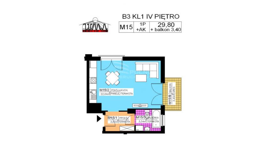 Kielce, 283 100 zł, 29.8 m2, kawalerka miniaturka 1