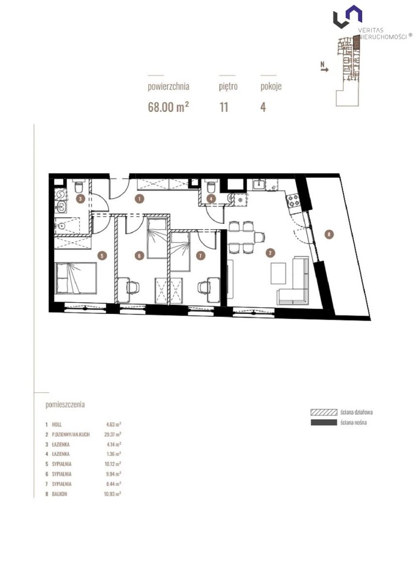 Katowice, 1 020 000 zł, 68 m2, aneks kuchenny połączony z salonem miniaturka 2