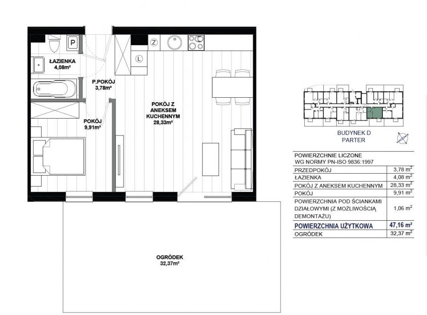 Gdańsk Nowe Ujeścisko, 443 776 zł, 47.16 m2, M3 miniaturka 1