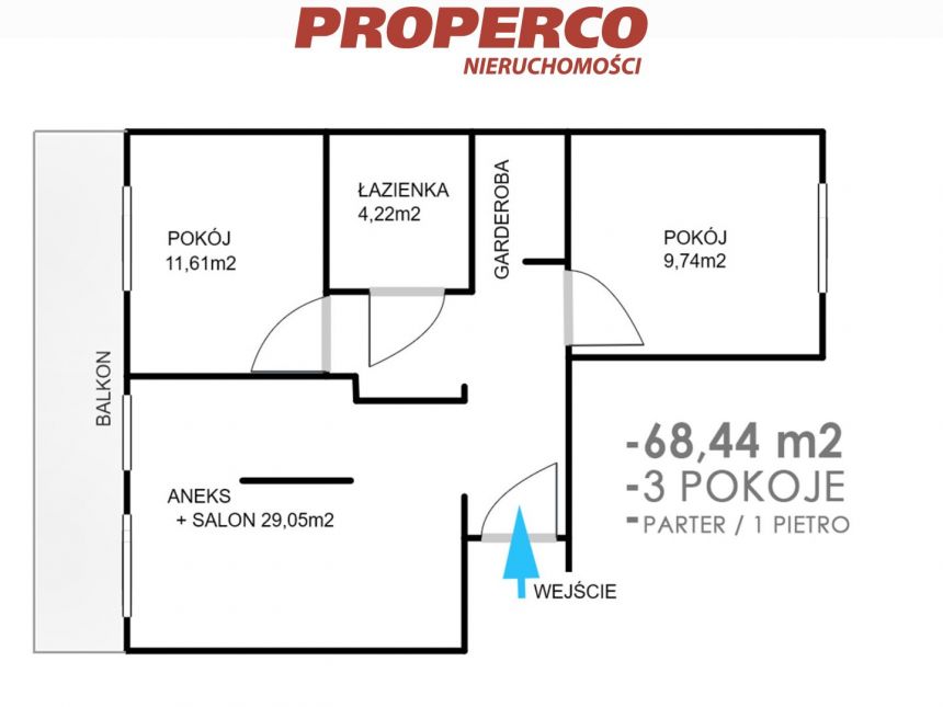 Mieszkanie 3pok. 68m2 nowe POD KLUCZ, 1 Maja miniaturka 15