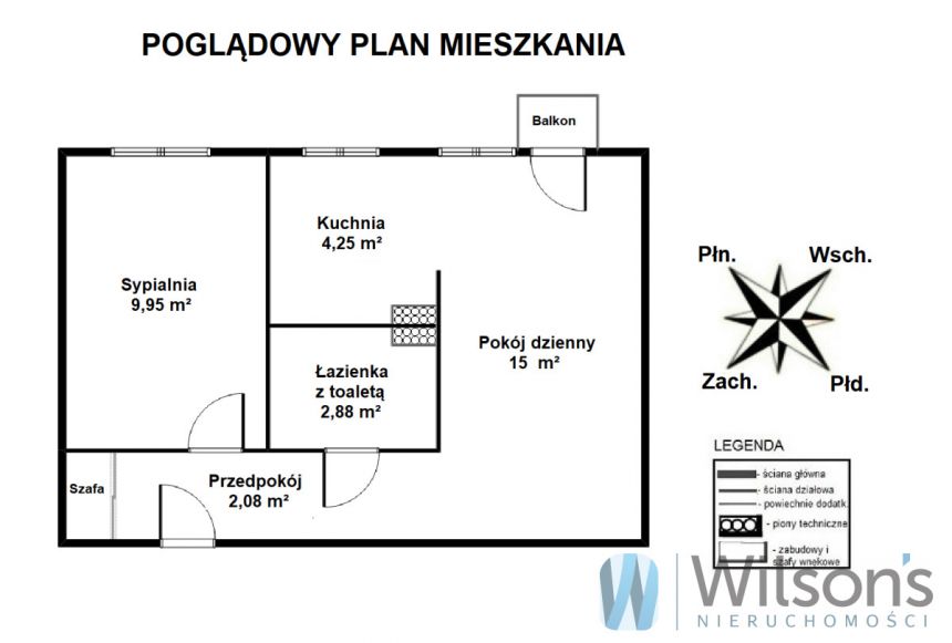 Warszawa Sadyba, 729 000 zł, 38.37 m2, z balkonem miniaturka 2