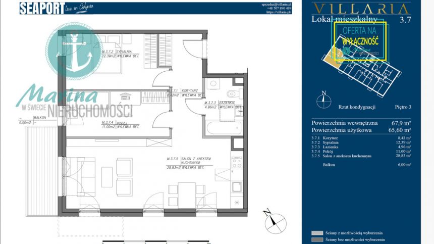 Gdynia Grabówek, 1 053 000 zł, 68.03 m2, pietro 3 miniaturka 3