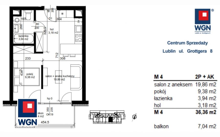 Łęczna, 298 152 zł, 36.36 m2, pietro 1 miniaturka 2