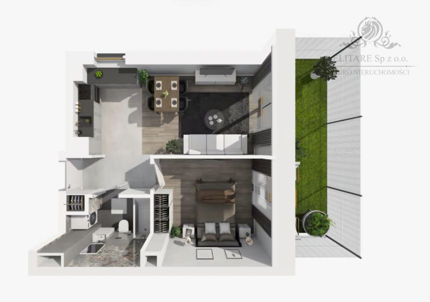 Mieszkanie 39,43m2 + ogród 13,34m2+taras 3,6m2/Wrocław, Kleczków miniaturka 2