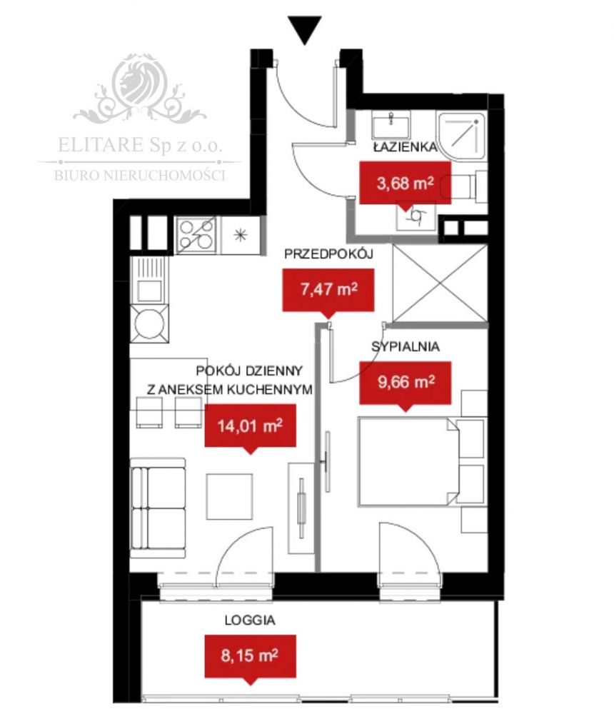 Mieszkanie 34,81m2 2 pokojowe z loggią 8,13m2/Wrocław, Kleczków miniaturka 5