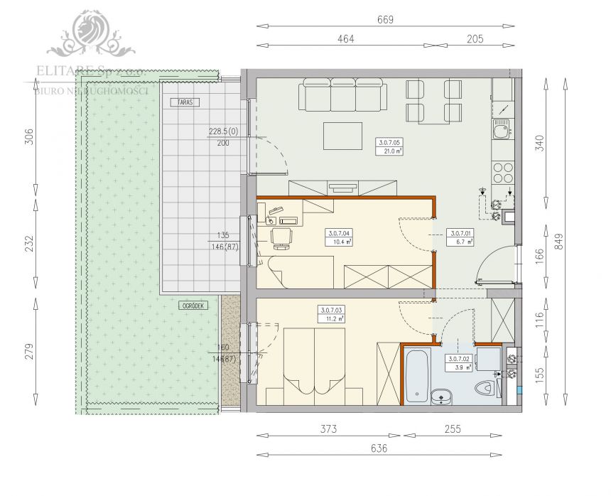 W REALIZACJI 08.2025/Mieszkanie 3pok, /60,60m2 + taras i ogrodu/ Księże Wielkie miniaturka 2