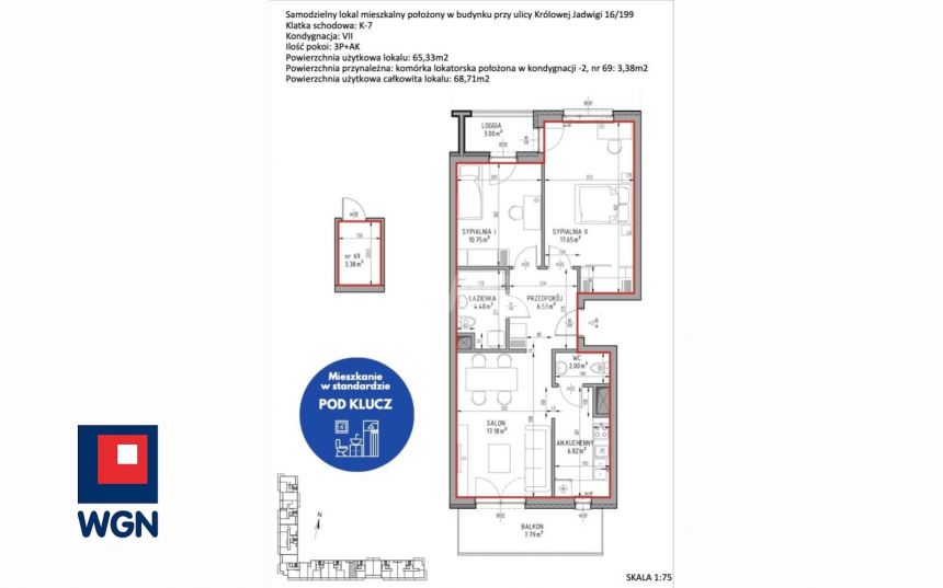 Lublin Felin, 705 564 zł, 65.33 m2, z loggią miniaturka 8