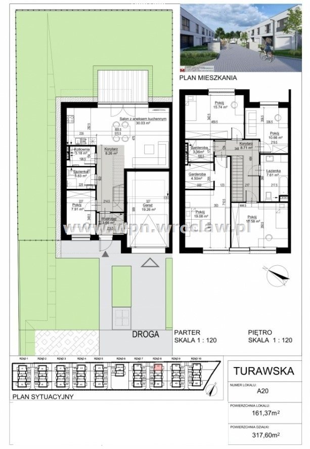 Skrajny szereg 161m duża działka wysoki standard miniaturka 3