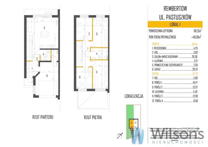 Warszawa Stary Rembertów, 1 260 000 zł, 118.23 m2, bliźniak miniaturka 3