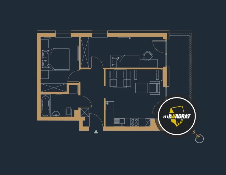 Ełk Osiedle Jeziorna, 403 058 zł, 51.02 m2, z balkonem - zdjęcie 1