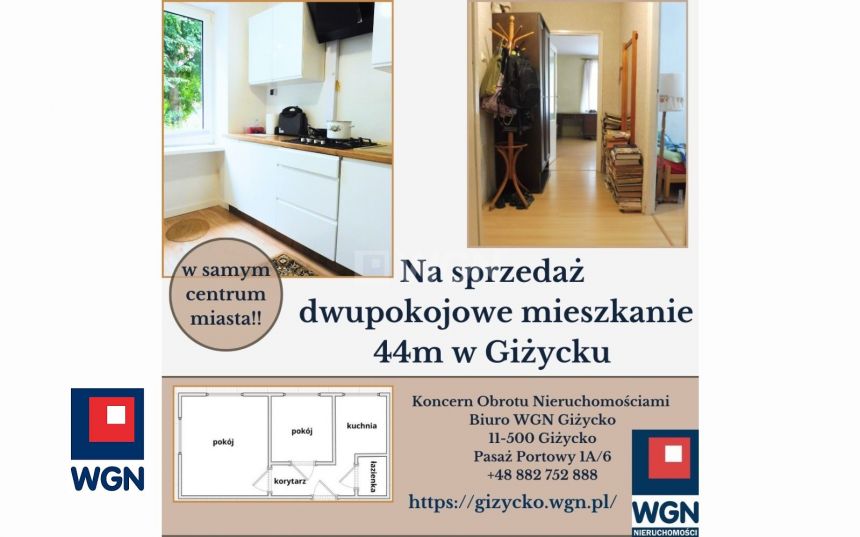 Giżycko, 255 000 zł, 44.03 m2, 2 pokojowe miniaturka 3