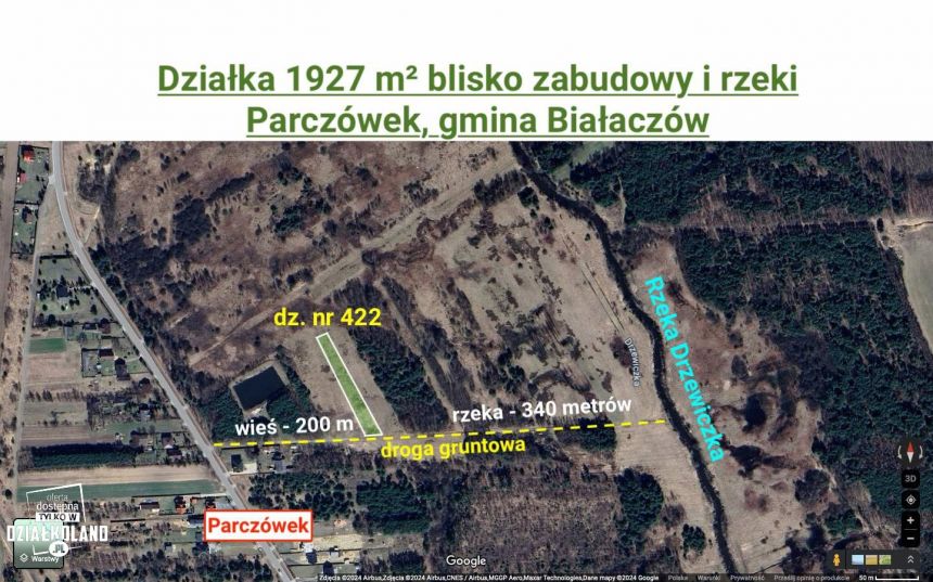 Działka 1700 m²blisko wsi i rzeki, Parczówek miniaturka 3