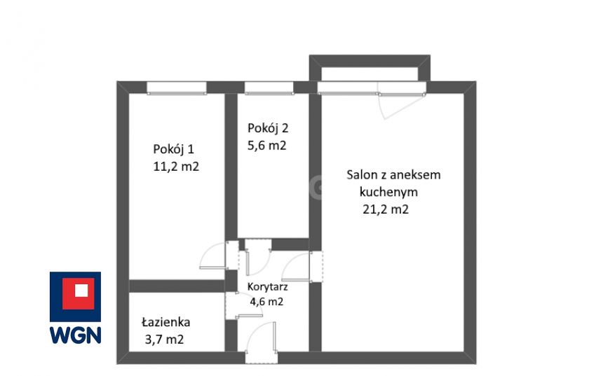 Poznań Jeżyce, 520 000 zł, 46.3 m2, pietro 1 miniaturka 14