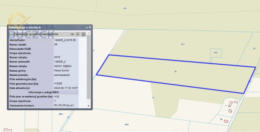 Nowy Dębsk, 700 000 zł, 4.83 ha, rolna miniaturka 2