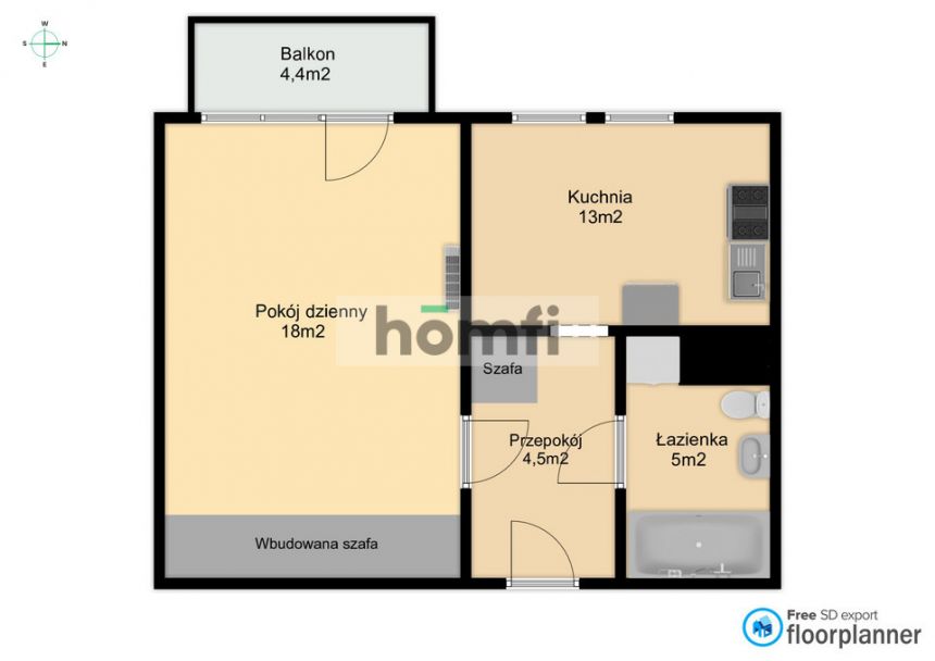 Mieszkanie 41,16m² z klimatyzacją- os. Borek Turka miniaturka 9