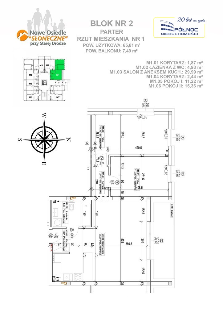 OSIEDLE SŁONECZNE Radomsko - 3 pokoje 65,81 m2 miniaturka 2