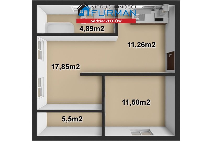 Mieszkanie 2 pokojowe, 37,60m2, Jastrowie miniaturka 2