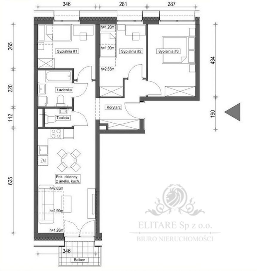 REALIZACJA IV.K.2025/Mieszkanie 4 pok.62,30m2/ balkon/Brochów miniaturka 2