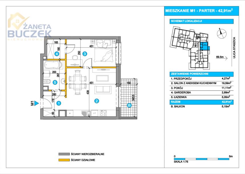 Sochaczew, 416 227 zł, 42.91 m2, z balkonem miniaturka 4