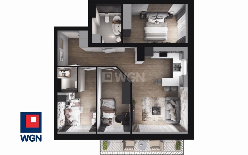 Gdynia Chwarzno-Wiczlino, 680 644 zł, 64.7 m2, do wykończenia miniaturka 4