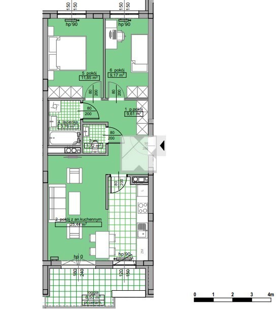 Trzypokojowe mieszkanie 61,55 m2|Osiedle Wilkowyja miniaturka 3