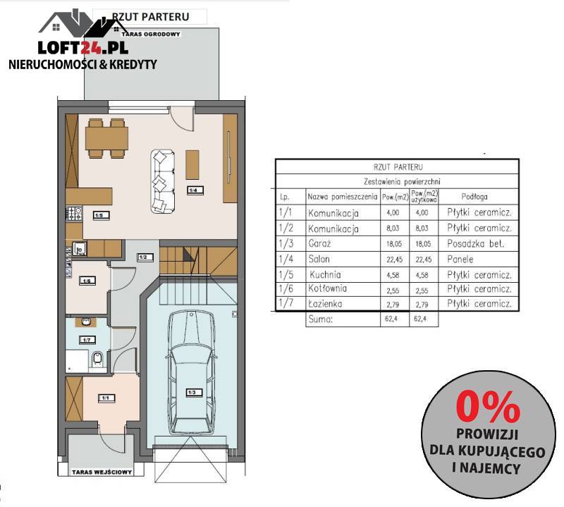 Obora, 425 000 zł, 125.25 m2, segment skrajny miniaturka 2