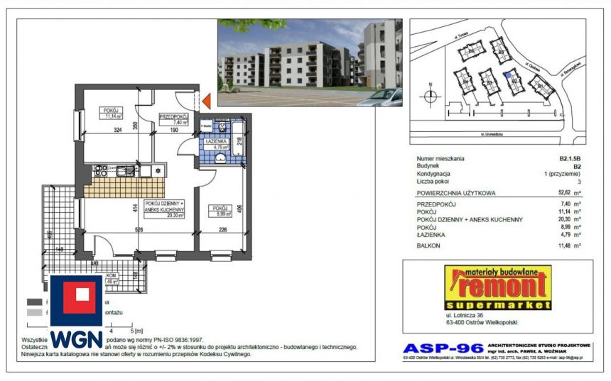 Ostrów Wielkopolski Wenecja, 484 104 zł, 52.62 m2, kuchnia z oknem miniaturka 10