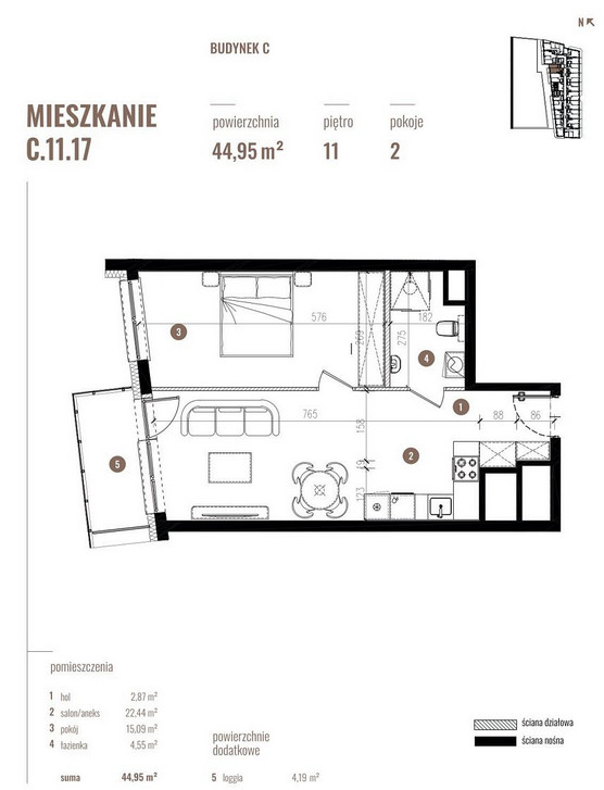 Apartament-2pok/duży balkon/Stare Miasto/600m od Rynku! miniaturka 12