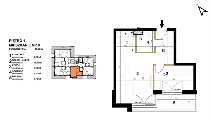 Nowe 2 pokojowe mieszkanie z dużym balkonem miniaturka 6