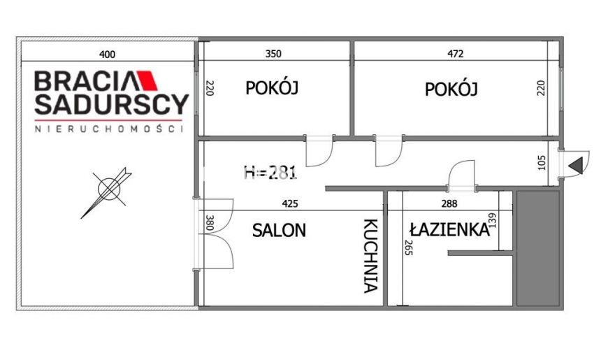 3 pok 44m2 Opatkowice z gródkiem i klimatyzacją miniaturka 3