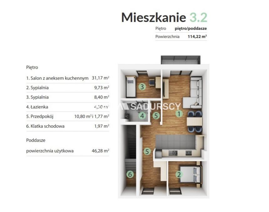 Mieszkanie  8tys/m2 Śledziejowice koło Krakowa miniaturka 25
