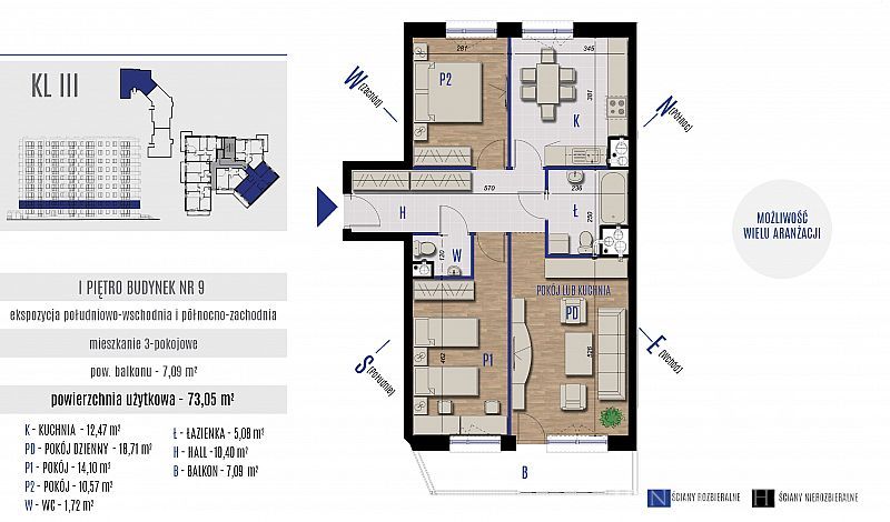 Rzeszów, 394 470 zł, 73.05 m2, pietro 3, 8 miniaturka 4