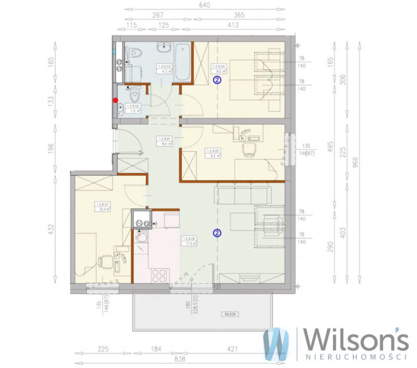 Wrocław Krzyki, 696 020 zł, 59.9 m2, z balkonem miniaturka 7