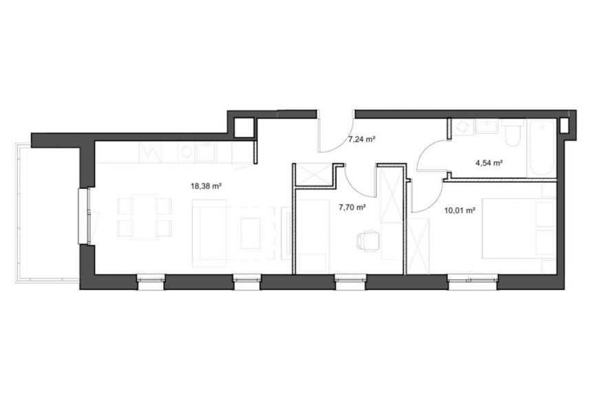 Nowoczesne mieszkanie w Rumi 49 m2 z balkonem miniaturka 5