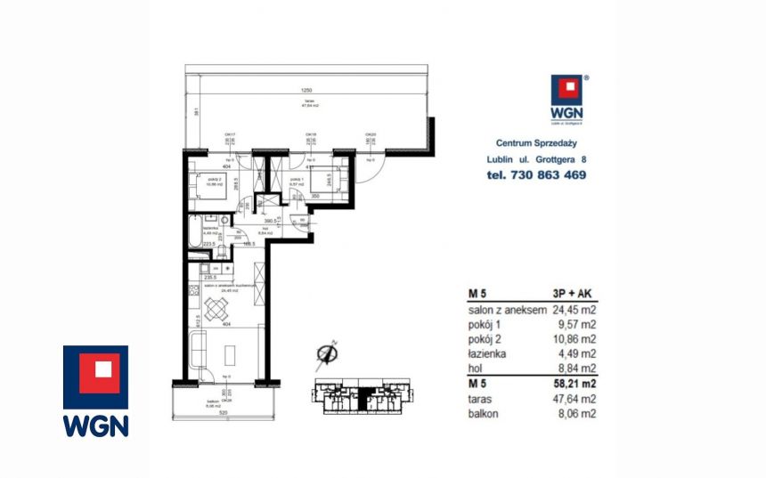 Łęczna, 477 322 zł, 58.21 m2, z balkonem miniaturka 2