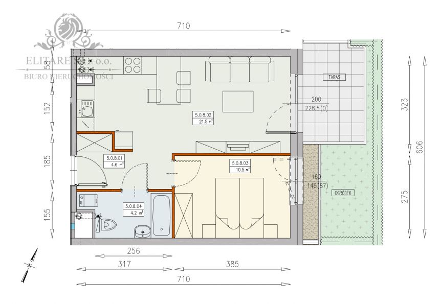 Mieszkanie 2pok, /40,80m2 + taras 6,5m2 i ogródek 8,5m2/Księże Wielkie miniaturka 4