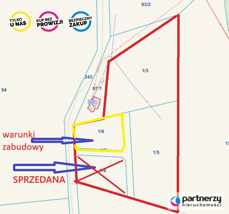 Bytów, 90 000 zł, 12.35 ar, budowlana miniaturka 3