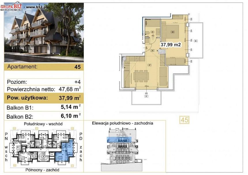 Zakopane, 1 861 510 zł, 38 m2, pietro 4, 4 miniaturka 1