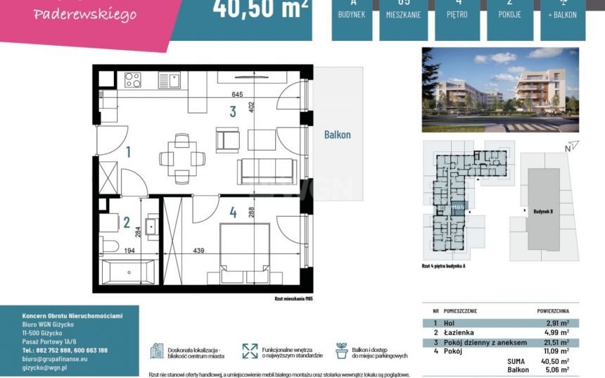 Bartoszyce, 291 600 zł, 40.5 m2, pietro 4 miniaturka 8