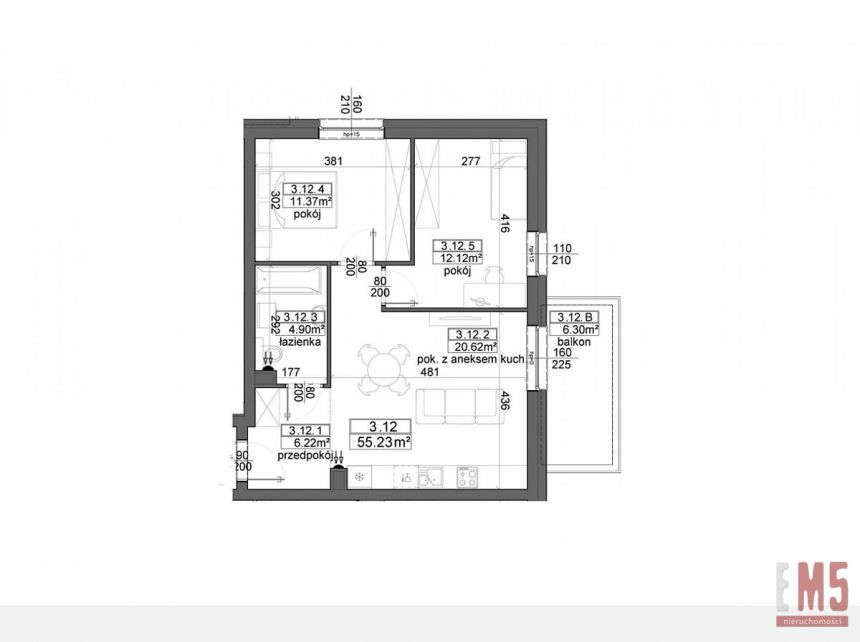 Porosły, 475 000 zł, 55.23 m2, pietro 2, 3 miniaturka 4