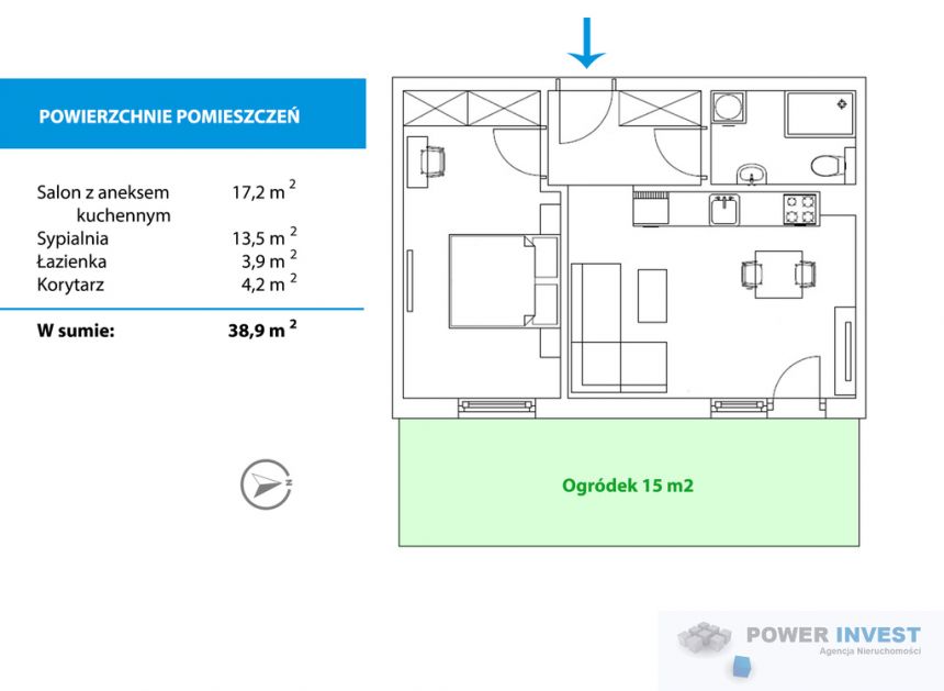 Mieszkanie dla pary lub pod inwestycję - 2 pokoje. miniaturka 2