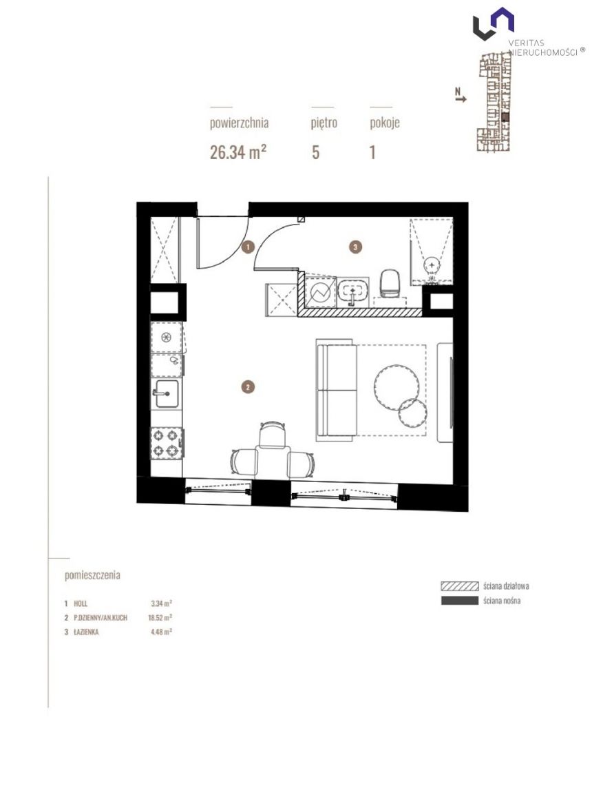 Katowice, 381 930 zł, 26.34 m2, w apartamentowcu miniaturka 2