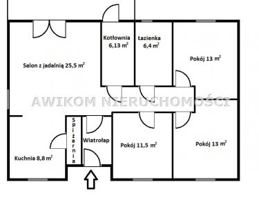 Maków, 240 000 zł, 91.88 m2, oddzielna kuchnia połączona z jadalnią