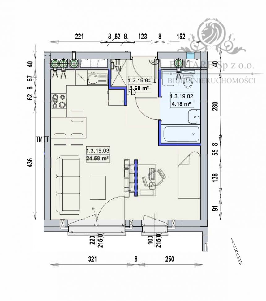 Mieszkanie nowe 32,44m2 ,2 pok. w Centrum Wrocławia/Stare Miasto miniaturka 3