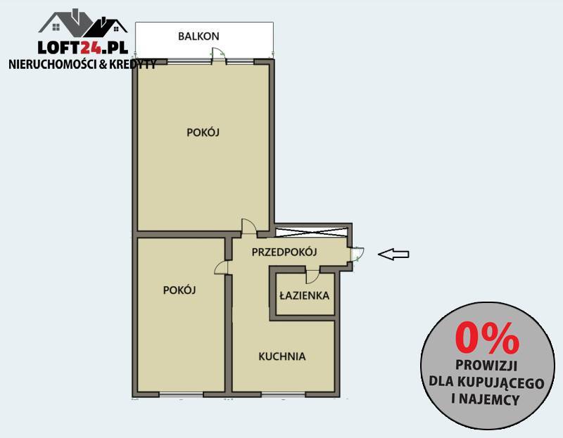 Lubin, 355 000 zł, 44.3 m2, 3 pokojowe miniaturka 7