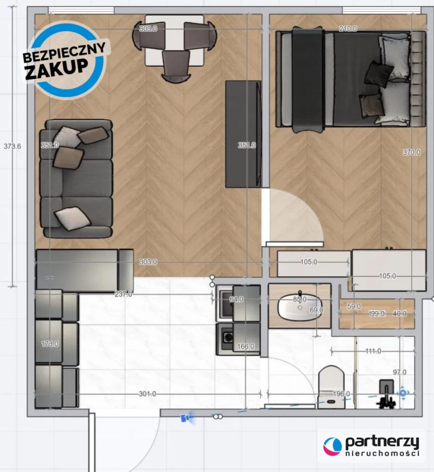 Gdańsk Brzeźno, 505 000 zł, 26.24 m2, 2 pokojowe miniaturka 16