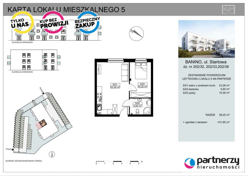 Banino, 389 640 zł, 38.2 m2, z balkonem miniaturka 2