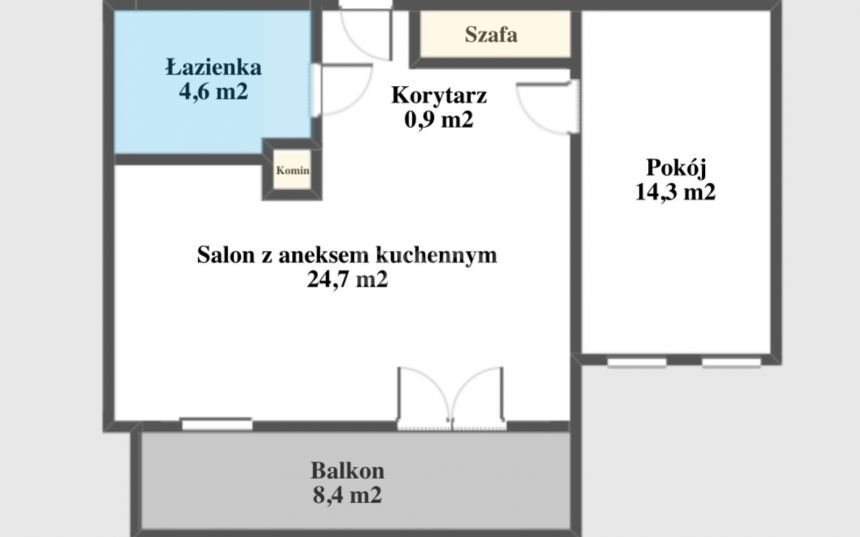 Poznań Winogrady, 547 000 zł, 44.5 m2, stan dobry miniaturka 11