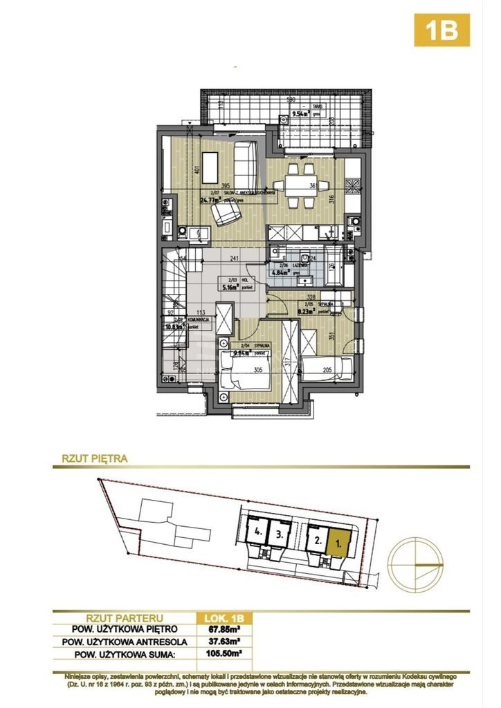 Apartament dwupoziomowy 105,50 m2 miniaturka 4